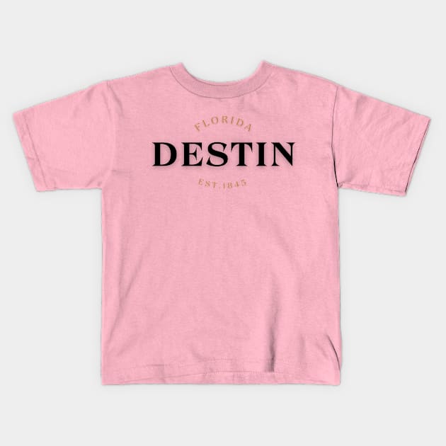 Classic Destin Florida Design Kids T-Shirt by Destination Attire